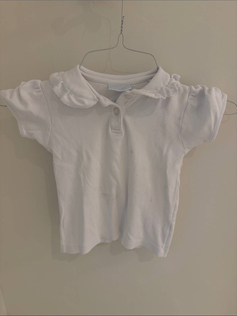 Little English White Girls' Top with Peter Pan Collar